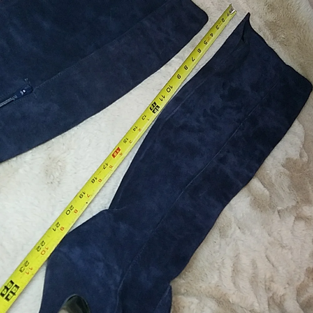 Primadonna Collection Platform Stiletto Thigh high OTK Boots Blue Suede ITALY